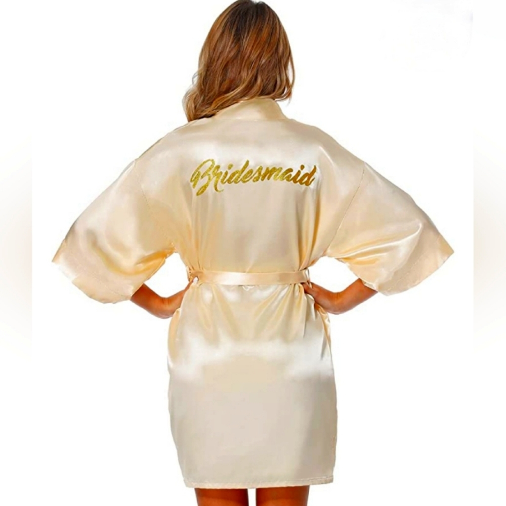 Gold Satin Bridesmaid Robe